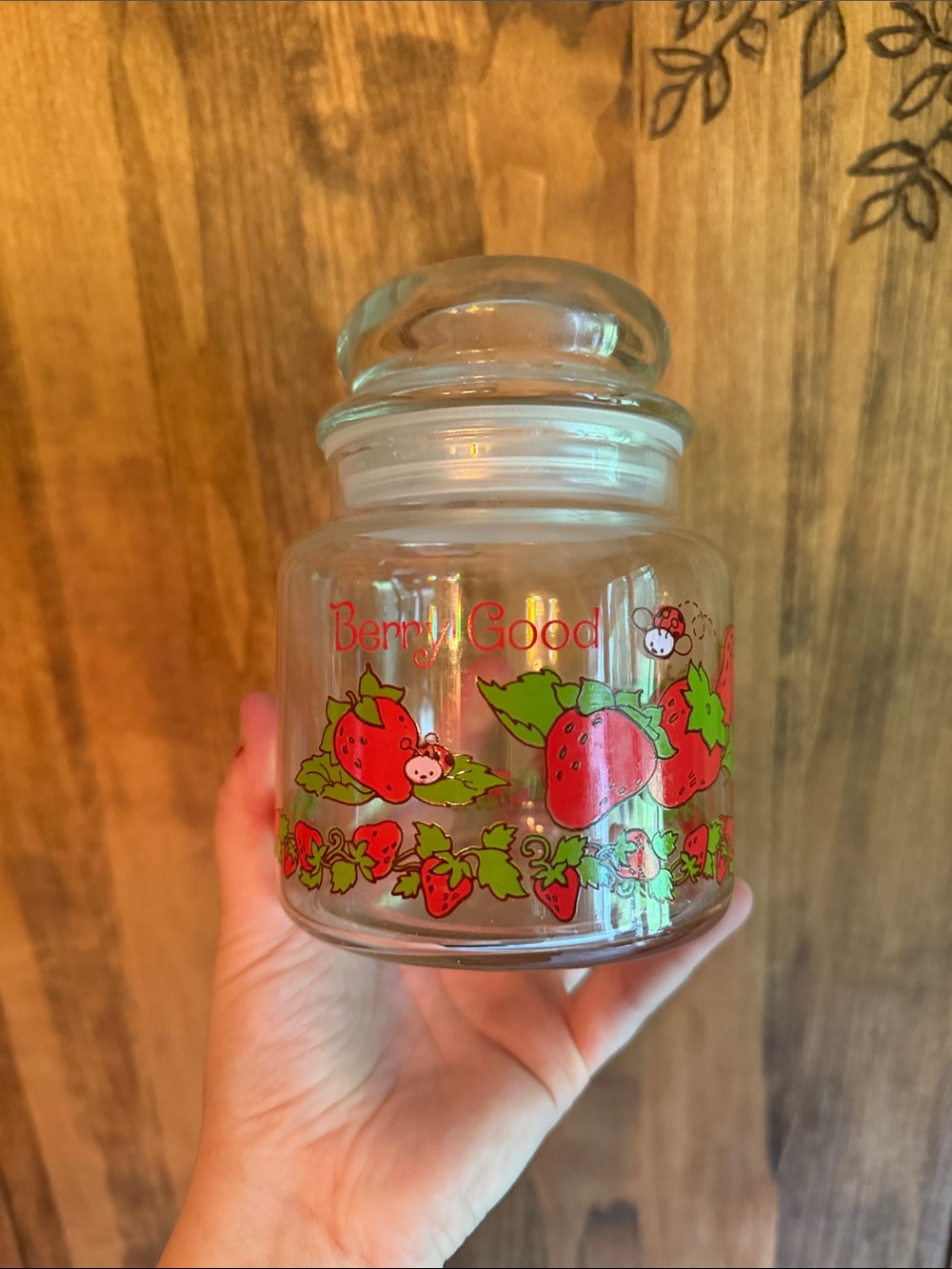 Vintage Strawberry Shortcake Glass Canister Jar Set 1980 - Picture 8 of 10